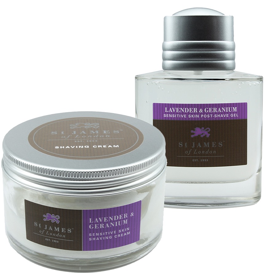 Voordeelset Lavender & Geranium - Scheerzeep Aftershave