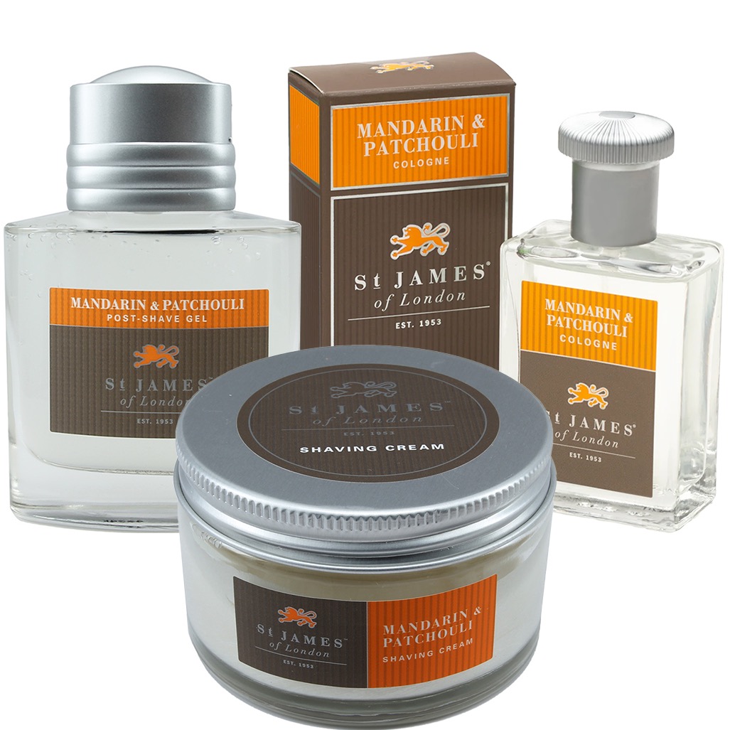 Voordeelset Mandarin & Patchouli - Scheerzeep Aftershave Cologne