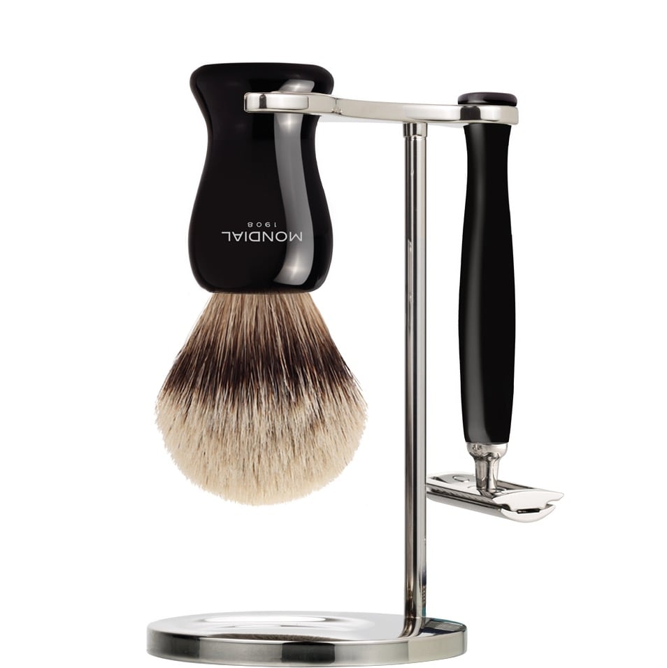 Scheerset Gibson Safety Razor - Silvertip Dassenhaar - Zwart