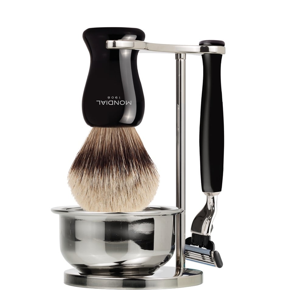 Scheerset & Bowl Gibson Mach3 - Silvertip Dassenhaar - Zwart